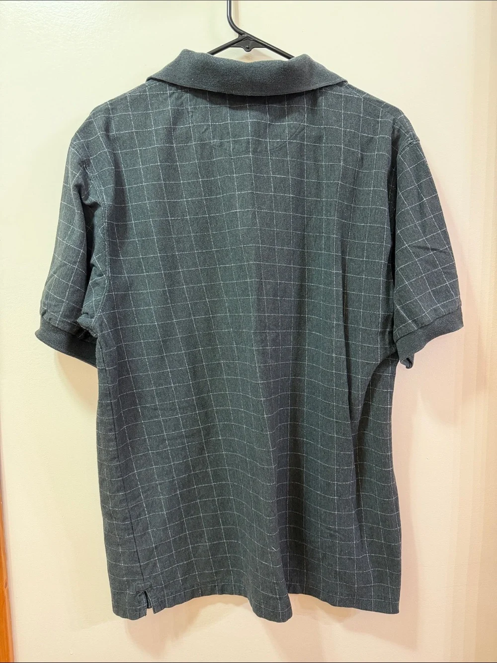 Vintage. Chaps Ralph Lauren Men’s Gray Short Sleeve Windowpane Polo Shirt. NWOT